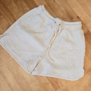 Cream Aerie Waffle Knit Shorts Size S